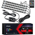 4PCS USB Interior Lights Multicolor Music Car Strip Light Under Dash Lighting Kit with Sound Active & Wireless Remote Control