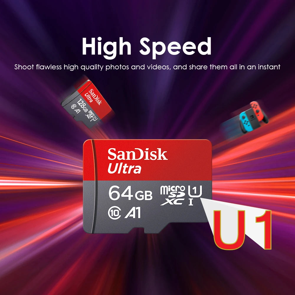 100% Card 128GB 100MB/s A1 Memory Cards cameracard 32GB 64GB Micro SDcard Class 10 UHS-1 flashcard Microsd TF/SD Card
