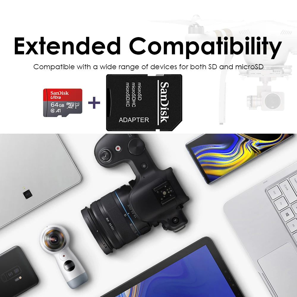 100% Card 128GB 100MB/s A1 Memory Cards cameracard 32GB 64GB Micro SDcard Class 10 UHS-1 flashcard Microsd TF/SD Card