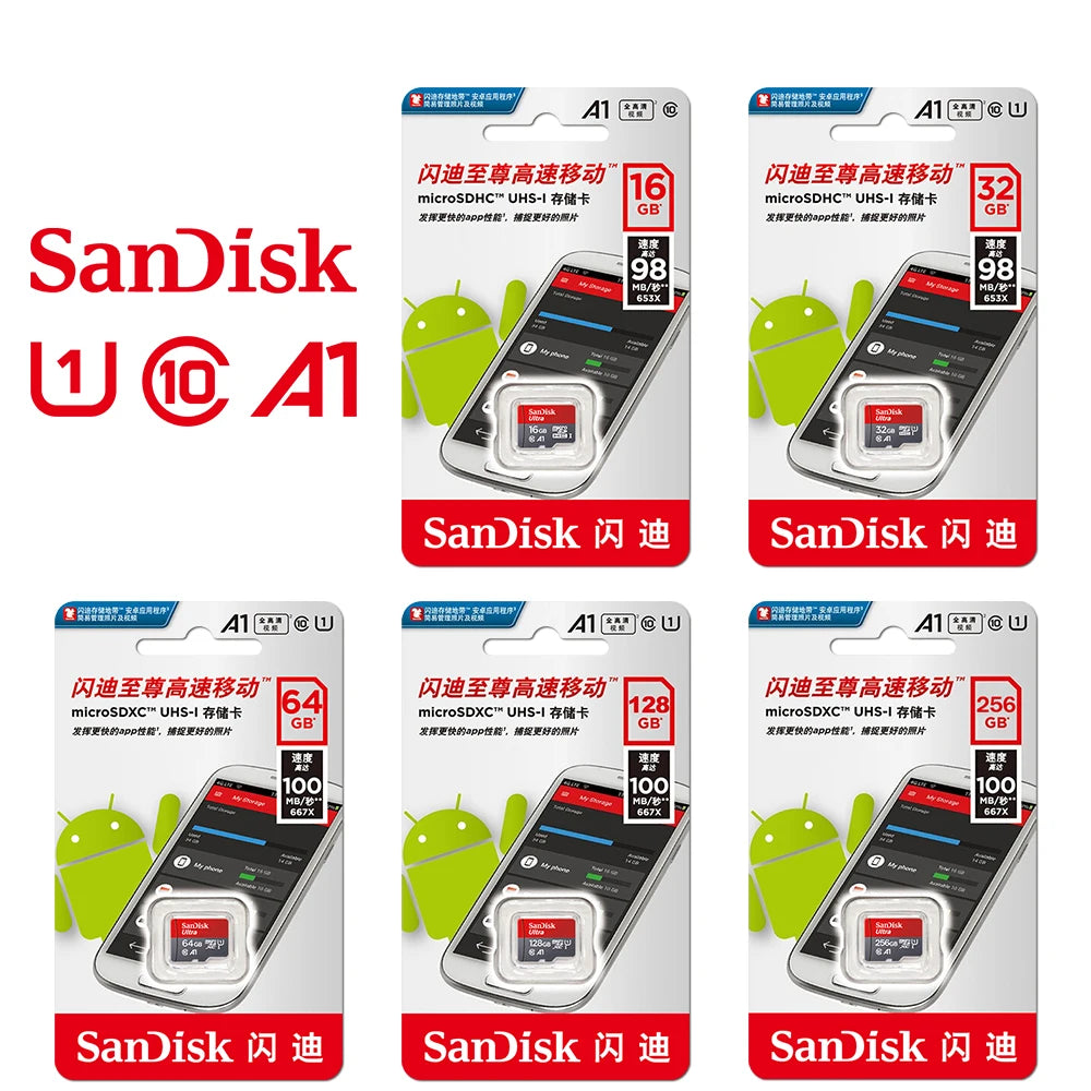 Memory Card 512GB 256GB 128GB 64GB 32GB 100MB/S Micro sd card UHS-1 flash card Memory Microsd SD + card reader adapter