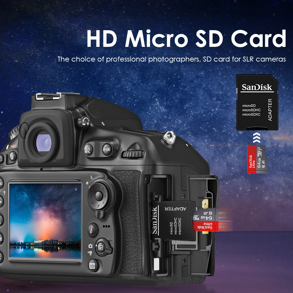 100% Card 128GB 100MB/s A1 Memory Cards cameracard 32GB 64GB Micro SDcard Class 10 UHS-1 flashcard Microsd TF/SD Card