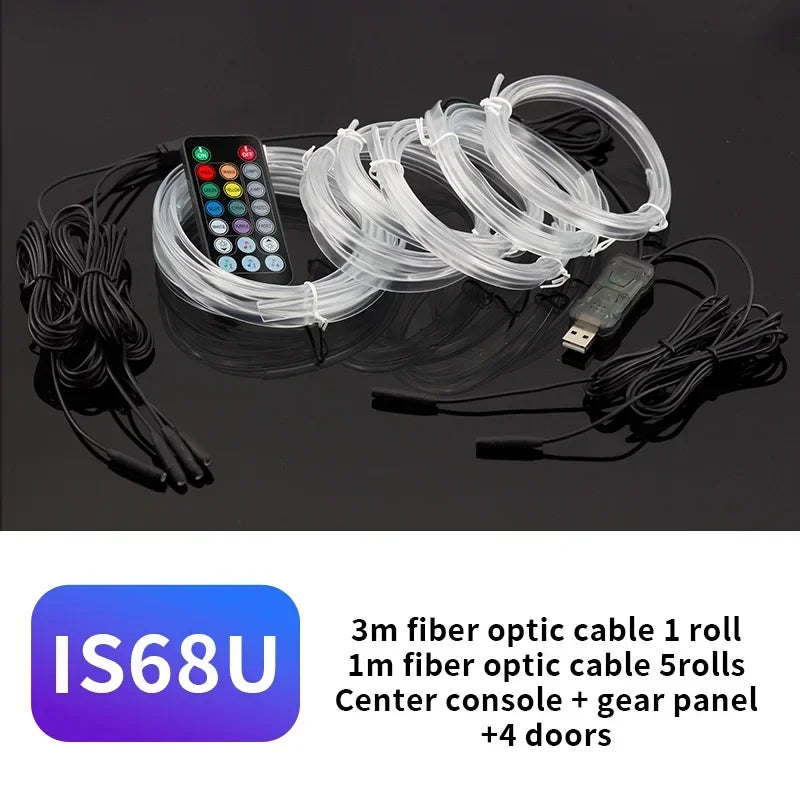 Car Interior EL Neon Wire Strip Light – 3M DIY Ambient