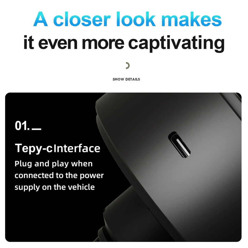 New Magnetic Car Fan USB Cool Colorful Lighting High end Carbon Fiber Free Directional Air Supply Fast Cooling Enjoy Coolness