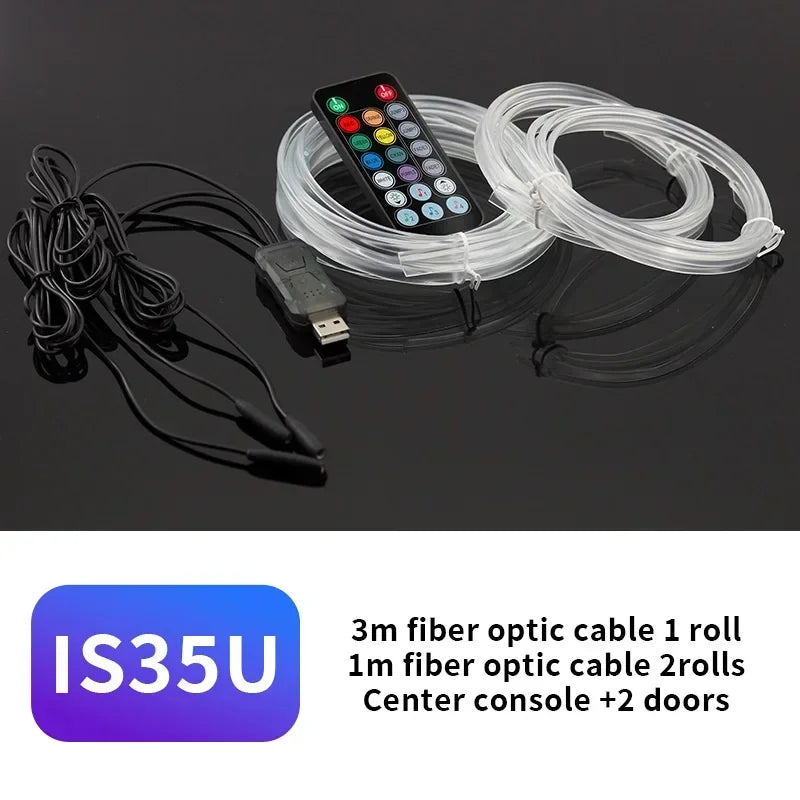 Car Interior EL Neon Wire Strip Light – 3M DIY Ambient