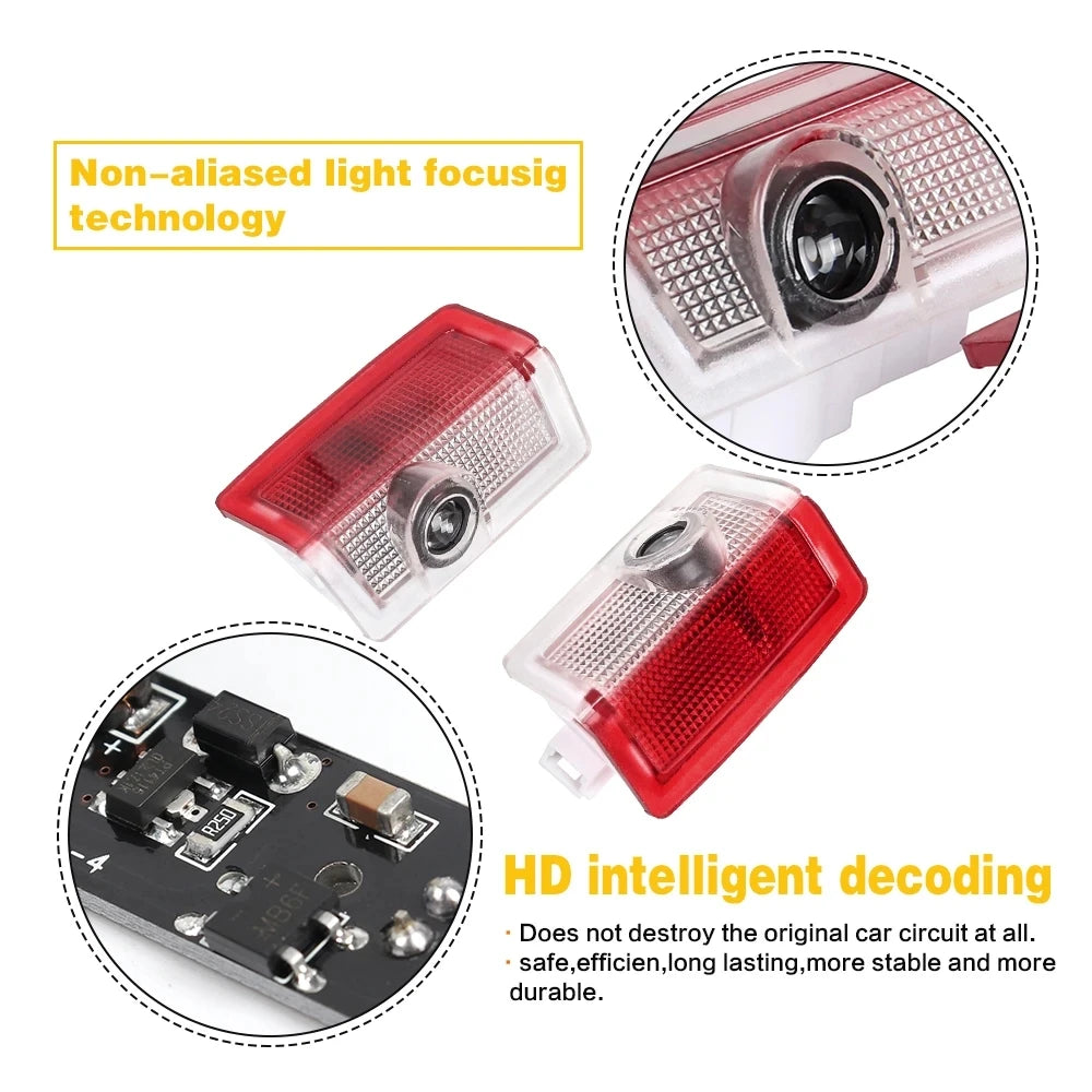 2X For Mercedes Benz W176 W177 W246 W205 W212 W213 W166 X253 LED Car Door Projector Welcome Ghost Shadow Light Bulbs Accessories