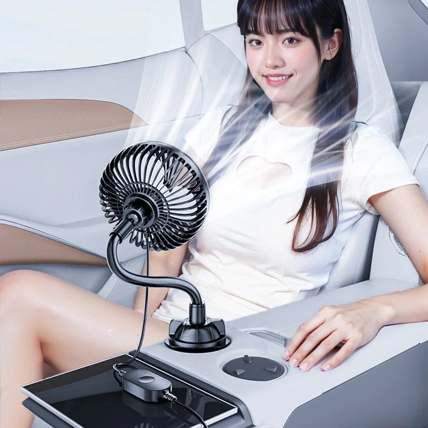 Car Fan 24v For Large Trucks, 12v Cooling Usb Fan For Car Cup Holder, Single-head Fan With Strong Airflow