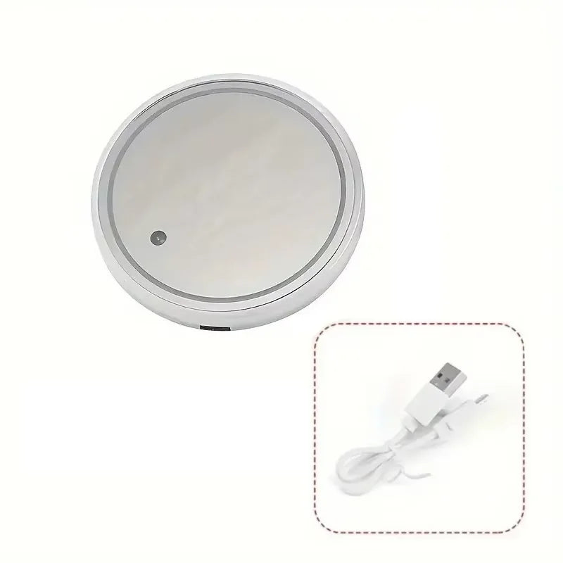 7 Color Changing LED Light Car Cup Holder Lights Decorative Ambient Lighting Glowing Coaster Pads USB Charging Anti Slip Coaster