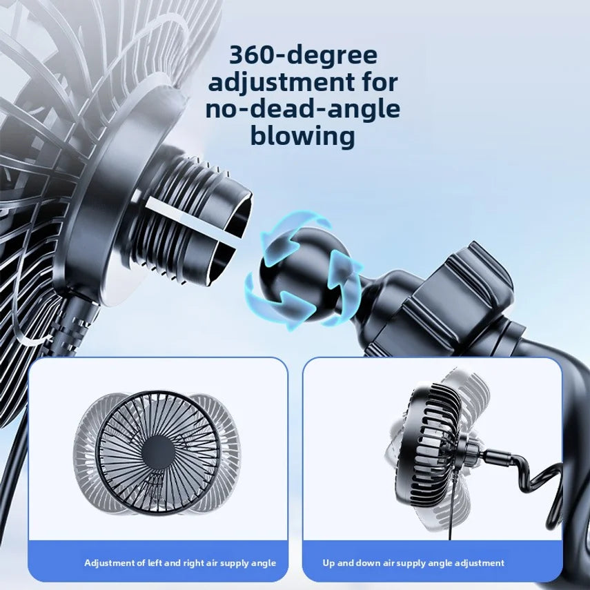 Car Fan 24v For Large Trucks, 12v Cooling Usb Fan For Car Cup Holder, Single-head Fan With Strong Airflow