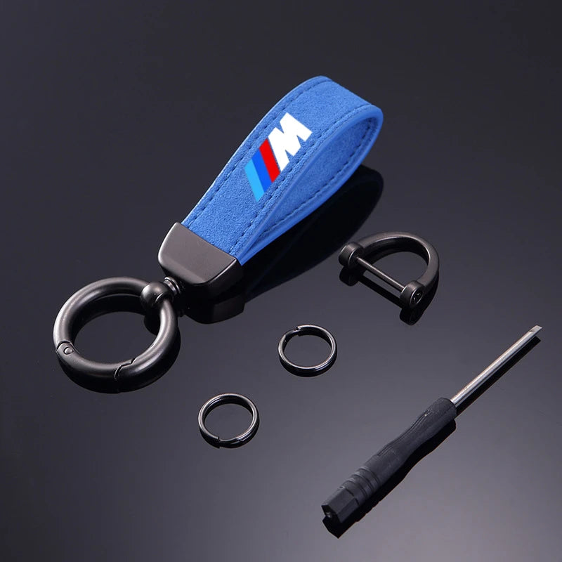 Suede Kaychain For BMW M Emblem E46 E36 E34 F10 E90 F30 E60 F30 E53 E30 E92 E87 Car Key Ring Holder Pendent High-end Gifts