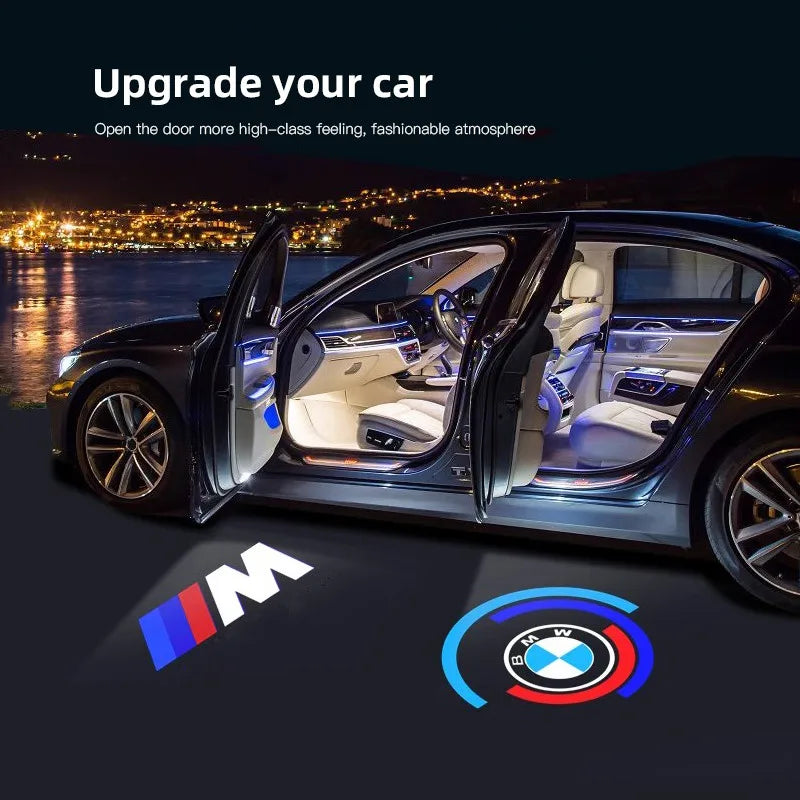 2Pcs Car Emblem Welcome Lights Auto Door Projector Lamps Accessories Ornaments For BMW M M3 M4 M5 G42 G30 G20 E39 E36 E87 E53