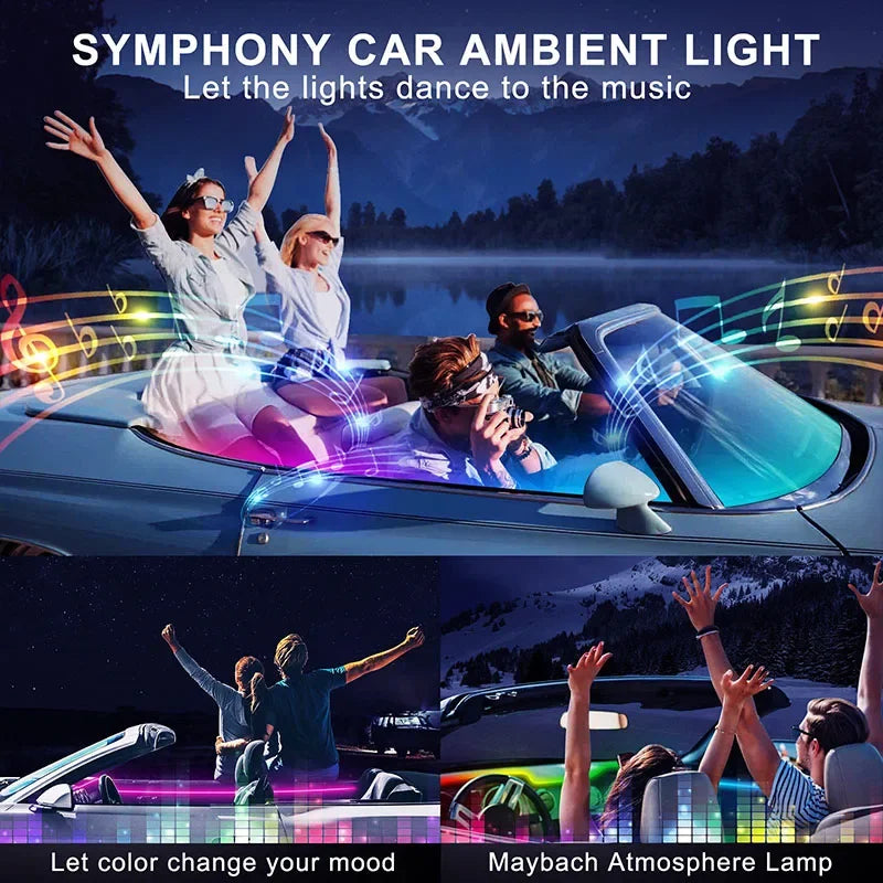 Premium Car Interior Ambient Light Kit – 64 Color App Control