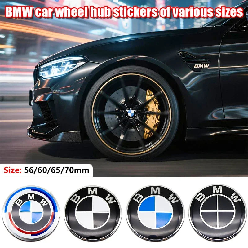 56mm 60mm 65mm 70mm Wheel Sticker for BMW E46 E90 F30 F10 G20 X5 50th Anniversary Emblem Badge 4Pcs DIY Auto Rim Hub Cap Decal