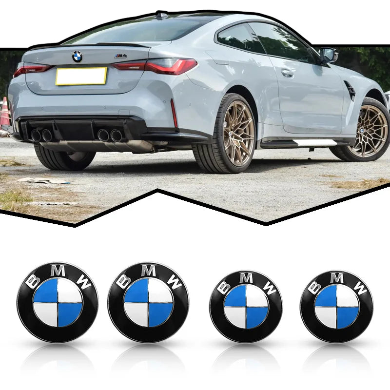 2Pcs 82mm 74mm Car Front Bonnet Logo Rear Trunk Cover Badge Emblem for BMW E46 E39 E60 E90 E30 X1 X2 X3 X4 X5 X6 X7 M3 M4 M5