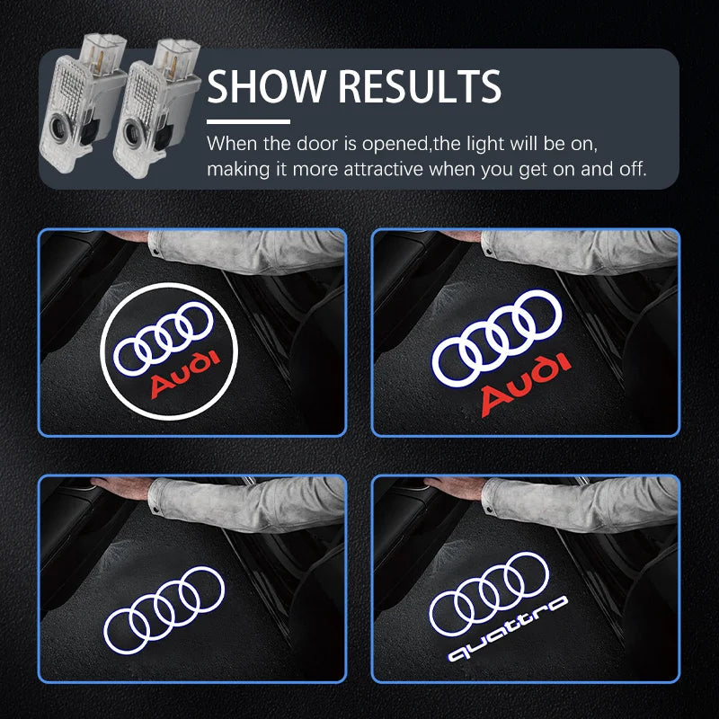 Audi LED Emblem Door Welcome Light – Quattro A3-A8 Q3-Q7
