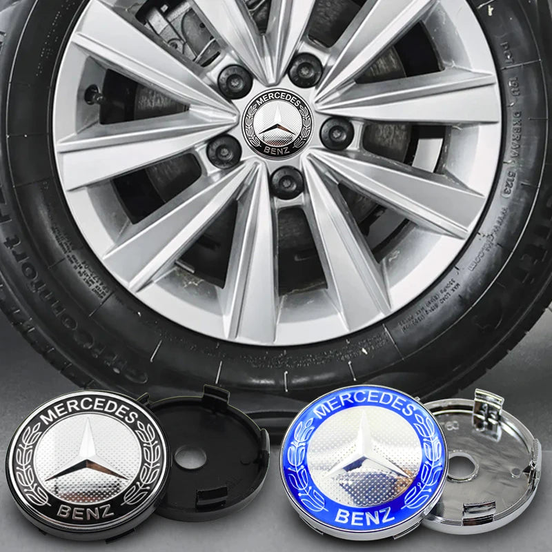 4Pcs 60mm 75mm Car Wheel Center Hub For Mercedes Benz AMG class W205 W203 GLC GLK W206 W220 W211 A180 Cap Rim Cover Accessories