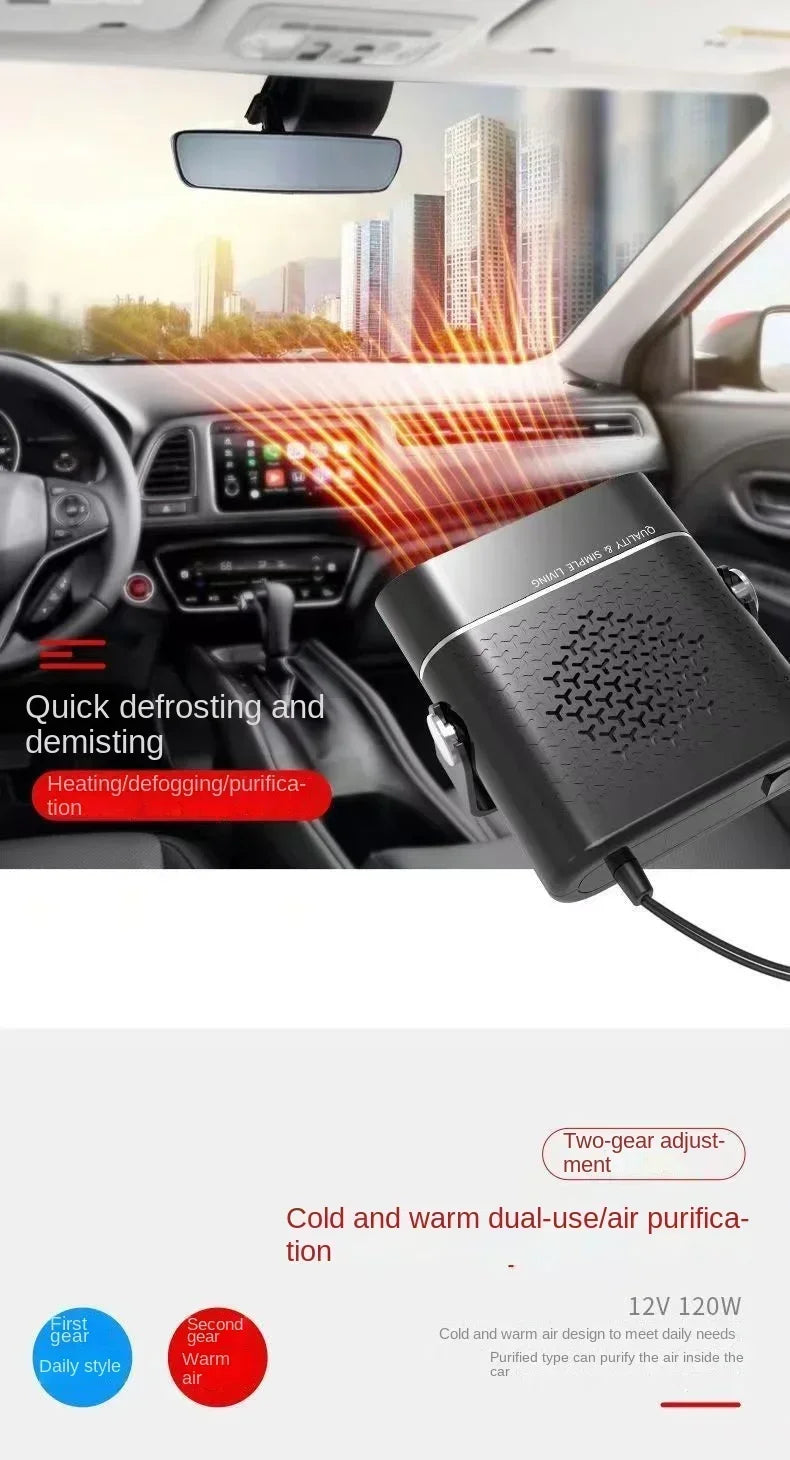 Car Heater Fan 150W 12V/24V Car Heater Electric Cooling Heating Auto Windshield Defroster Defogging Demister Car Anti-Fog Heater