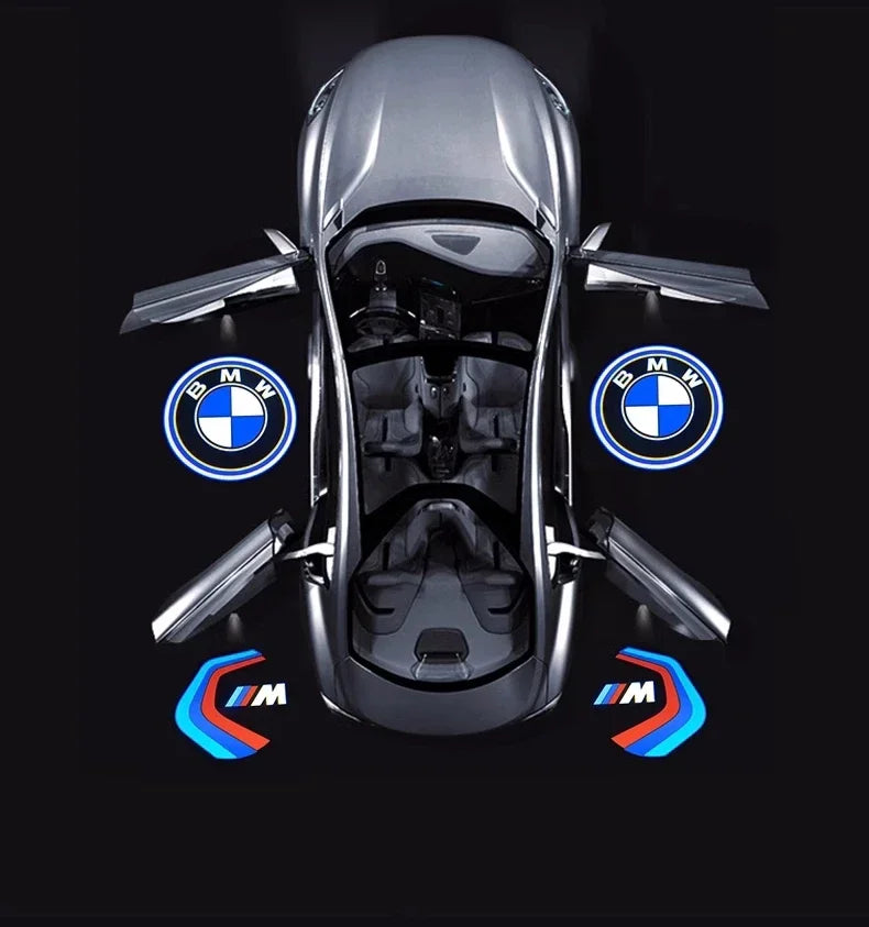 2PCS Upgraded LED Laser Car Door Welcome Anti Fade HD Projector Courtesy Shadow Light Easy Install Replacement Parts For BMW