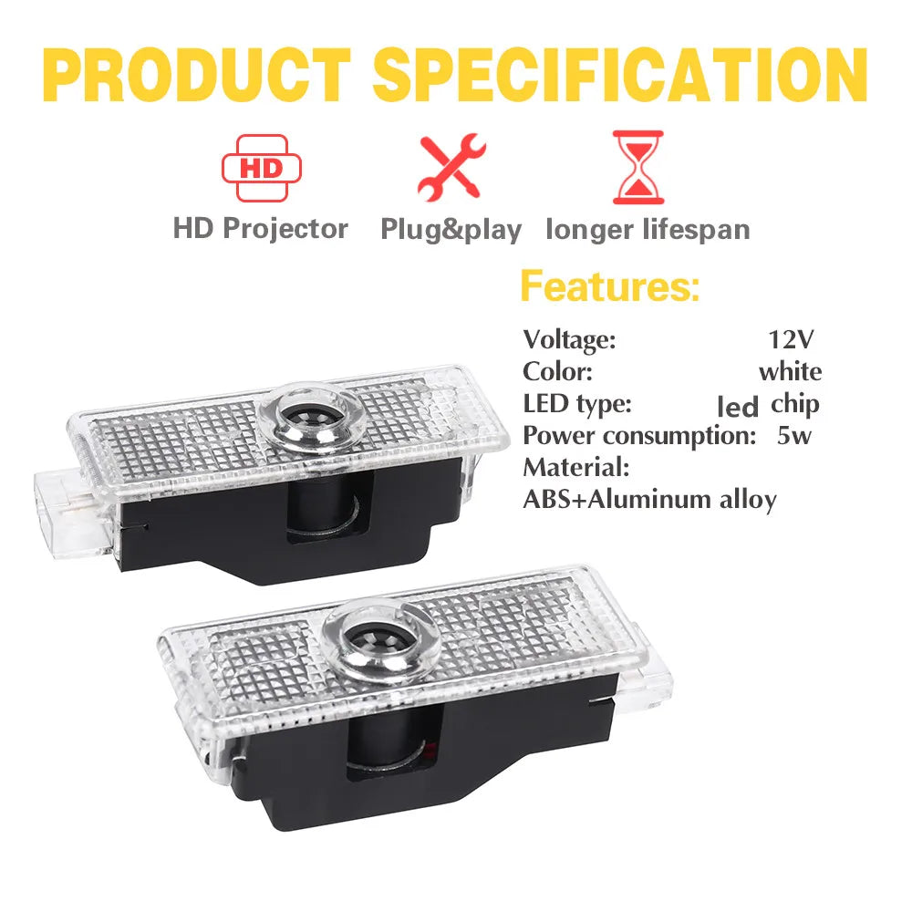 2 LED Car Door Logo Projector Ghost Shadow Welcome Light For BMW E60 E90 F10 F30 E92 E93 E46 E91 E61 F07 F11 F18 E63 Accessories