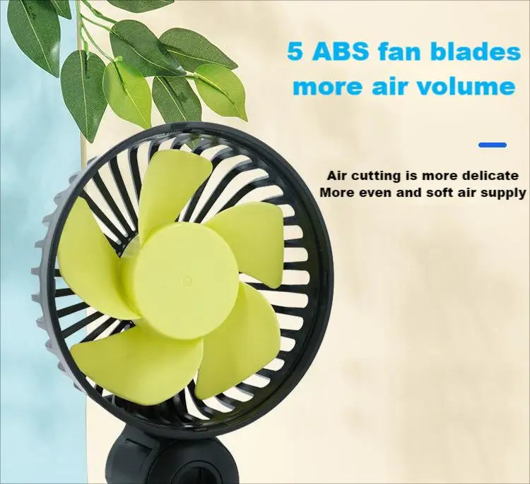 EAFC Mini Car Fan 360 Degree Rotating Cooling Wind Low Noise Summer Car Air Conditioning Cold Fan Ventilation Car Home 5V USB
