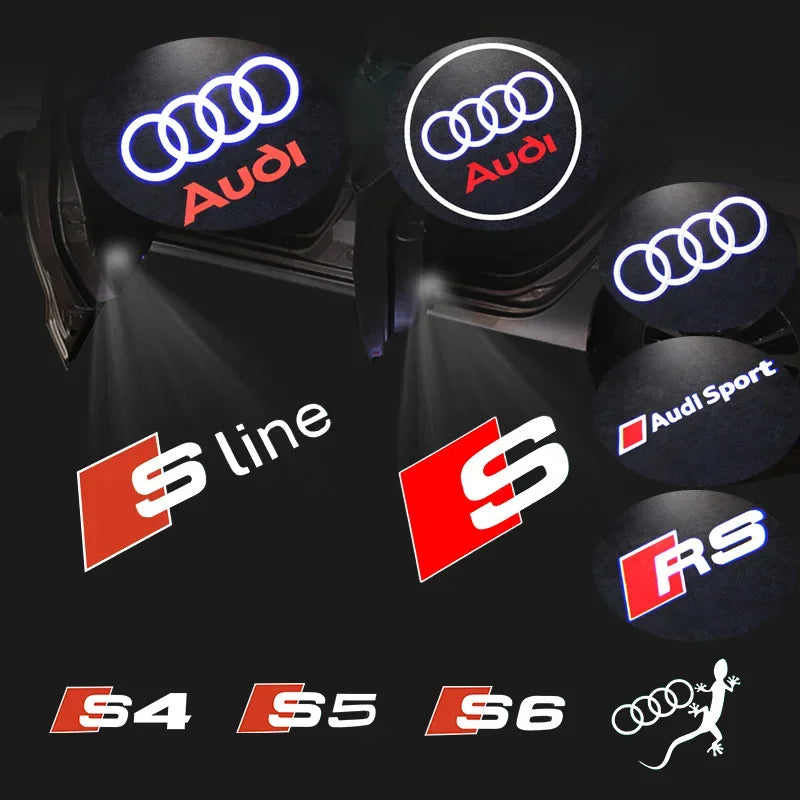 Led Car Door logo Welcome Light For Audi A4 B5 B6 B7 B8 B9 A1 A3 8V 8P 8L A6 C5 C6 C7 A5 A7 A8 Q3 Q5 Q7 TT S3 S6 Sline Quattro