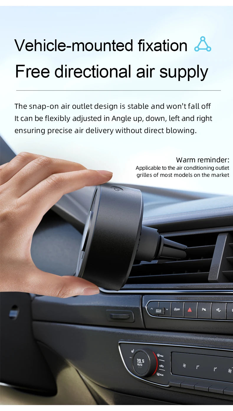 New Magnetic Car Fan USB Cool Colorful Lighting High end Carbon Fiber Free Directional Air Supply Fast Cooling Enjoy Coolness