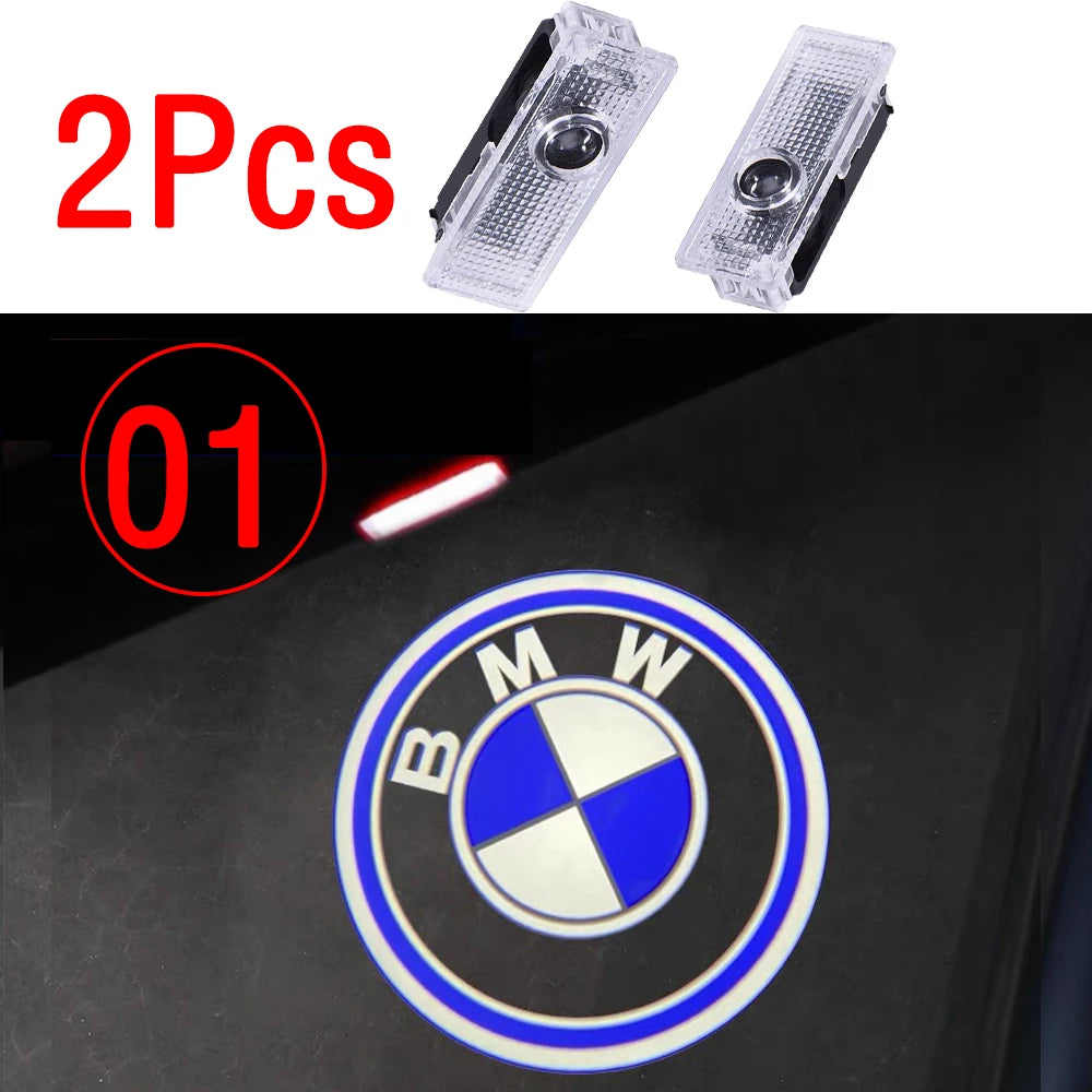Car LED welcome light is suitable Accessory 2Pcs for BMW X1-X6 series E81 E82 E87 E88 F20 F21 20-18 projector G11 G12 G30 G31