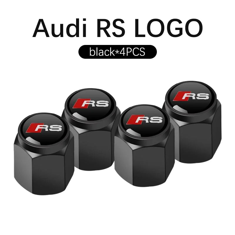 Audi 3D Metal Tire Valve Caps – S Line A1-Q8