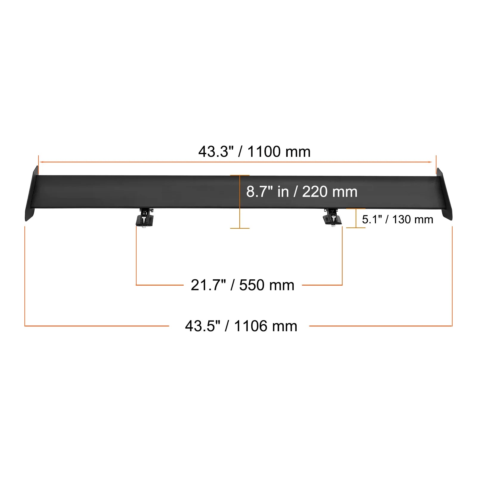 SucceBuy GT Wing Car Spoiler 53.1 inch Universal Spoiler with Double Deck Car Rear Spoiler Wing, Racing Spoiler BGW/JDM Drift