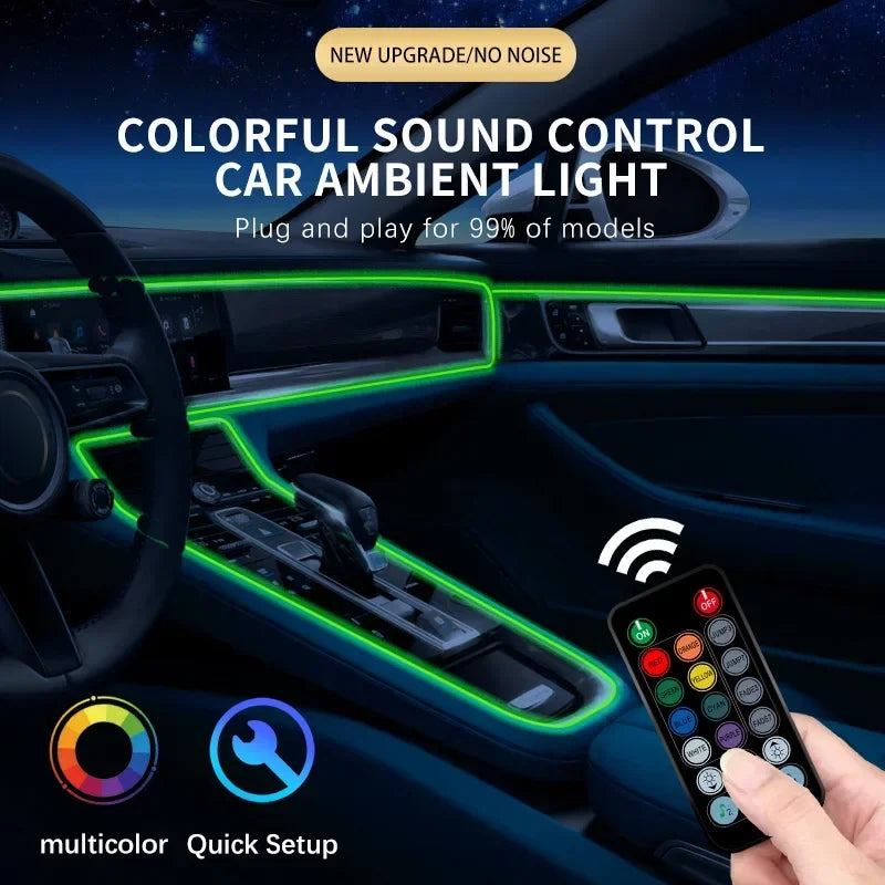 Car Interior EL Neon Wire Strip Light – 3M DIY Ambient