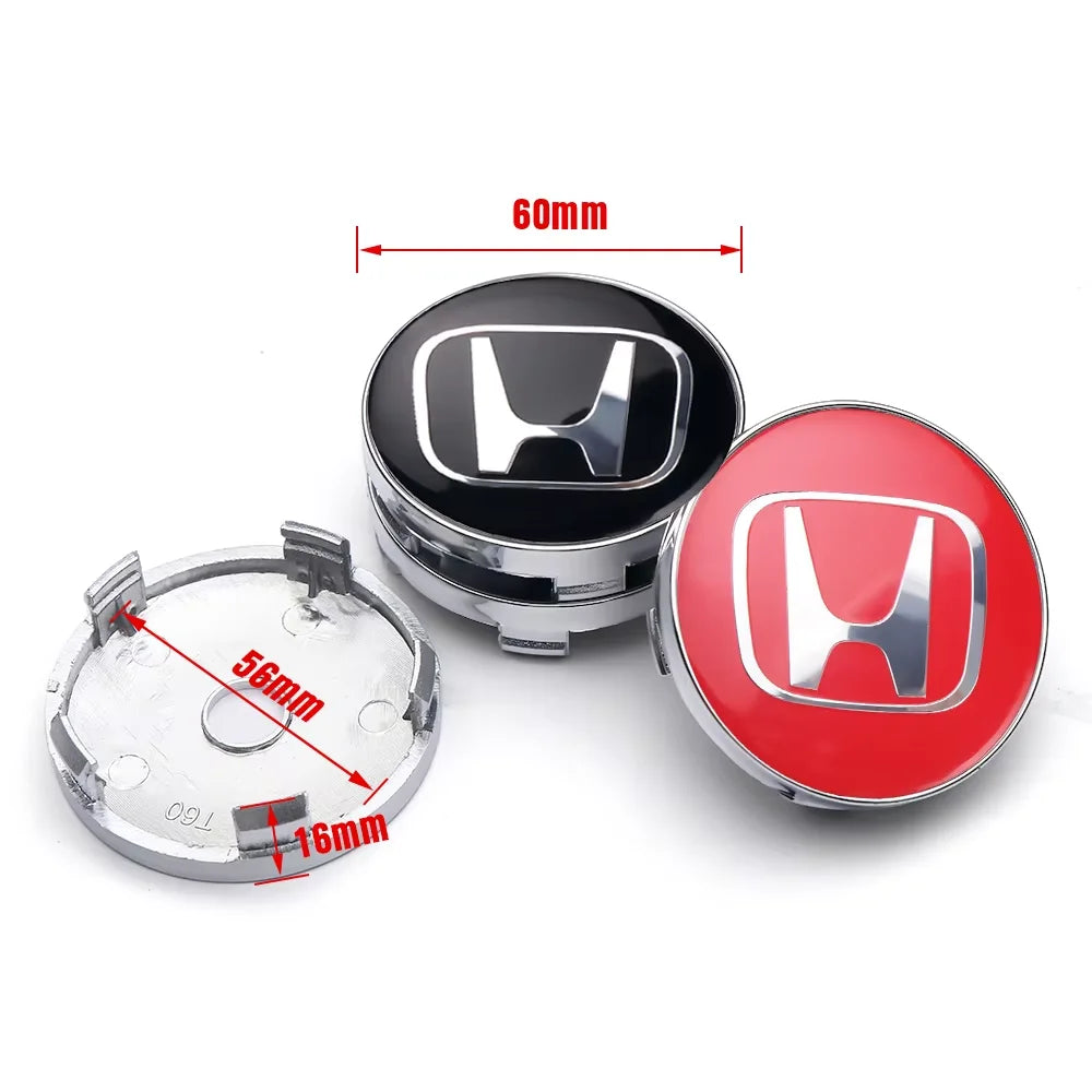 4pcs Car Wheel Center Hub Cap Stickers Badge Decal Accessories For Honda Mugen Insight CR-V Fit City HR-V Jazz Accord 8th Civic