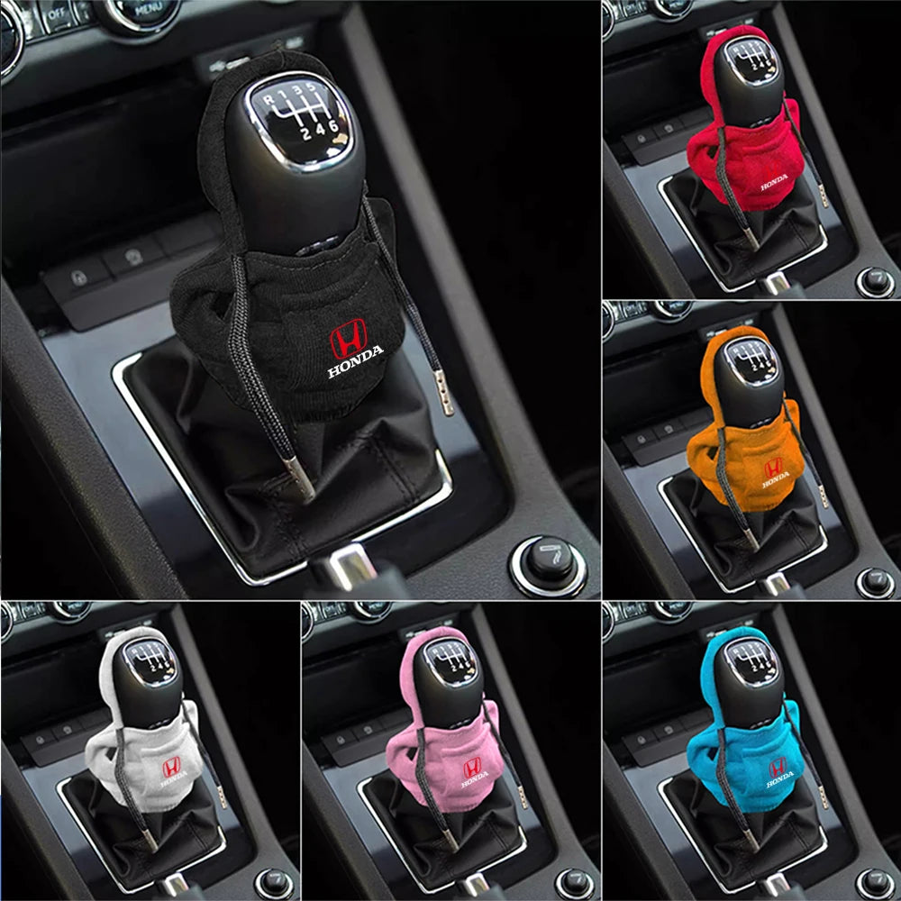 Car Hoodie Change Speed Lever Sweatshirt Handle Gear Shift Knob Cover For Honda Civic CRV Hrv Jazz CITY Accord CR-Z VTEC Vezel