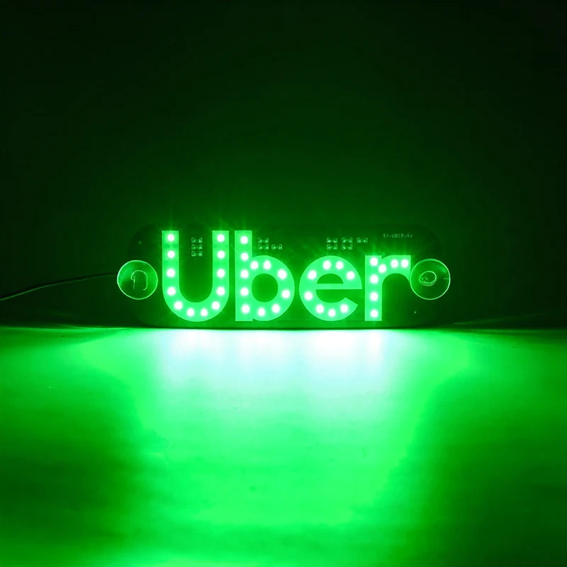 Led Light Sign For Car, Taxi Sign Light Windshield, Led Decal With Suction Cups, Usb Plug For Vehicle,driver Accessories