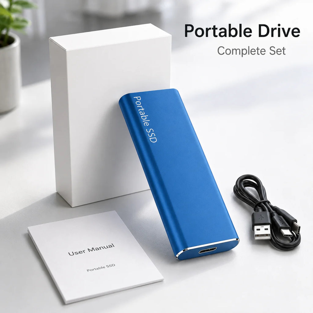1TB Mini Reliable External SSD Hard Drive USB 3.1 Compact Storage for PC Laptop Mac Daily Portable Data Backup Use