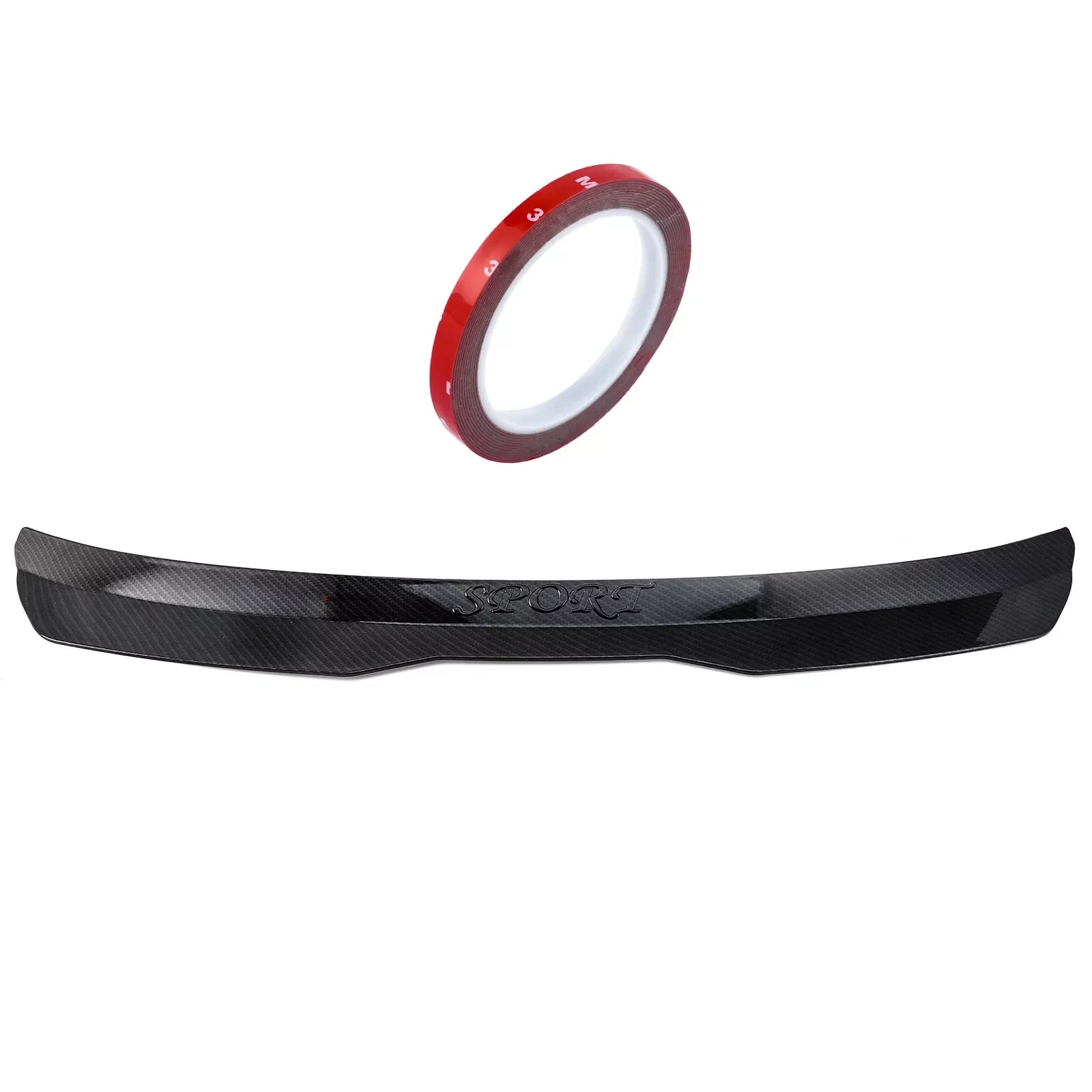 Carbole Universal Hatchback Car Rear Trunk Roof Lip Spoiler Tail Trunk Wing Carbon Fiber