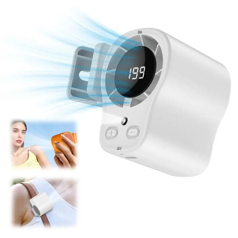 Car Clip Fan with LED Display 360° Rotation 199 Speeds&Semi-Cooling Technology Portable Personal Fan for Work Car Camping Beach