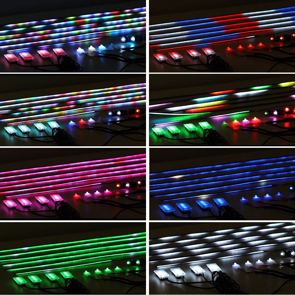 Symphony Ambient Lights Car RGB App Control LED Interior Hidden Acrylic Strip Light Full Color Streamer Auto Atmosphere Lamp Kit