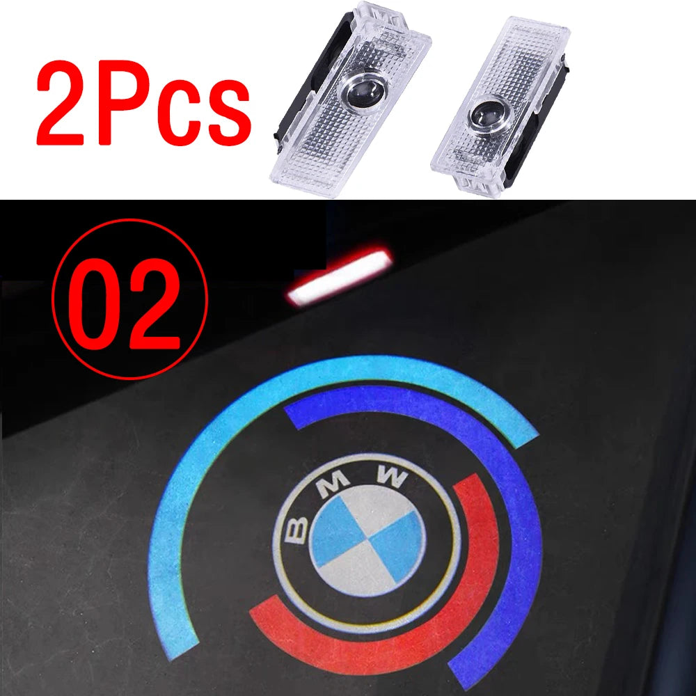 Car LED welcome light is suitable Accessory 2Pcs for BMW X1-X6 series E81 E82 E87 E88 F20 F21 20-18 projector G11 G12 G30 G31