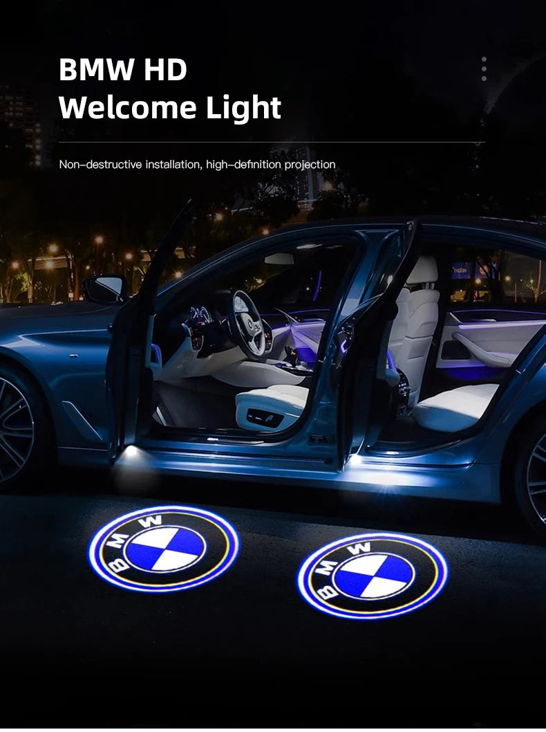 2Pcs Car Emblem Welcome Lights Auto Door Projector Lamps Accessories Ornaments For BMW M M3 M4 M5 G42 G30 G20 E39 E36 E87 E53
