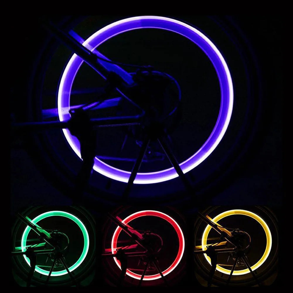 LED Bicycle Valve Light, Neon Bicycle Spoke Light, Bicycle Tire Valve Light, Night Riding Warning Light Bicycle Accessories