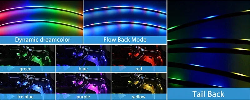 Premium Car Interior Ambient Light Kit – 64 Color App Control