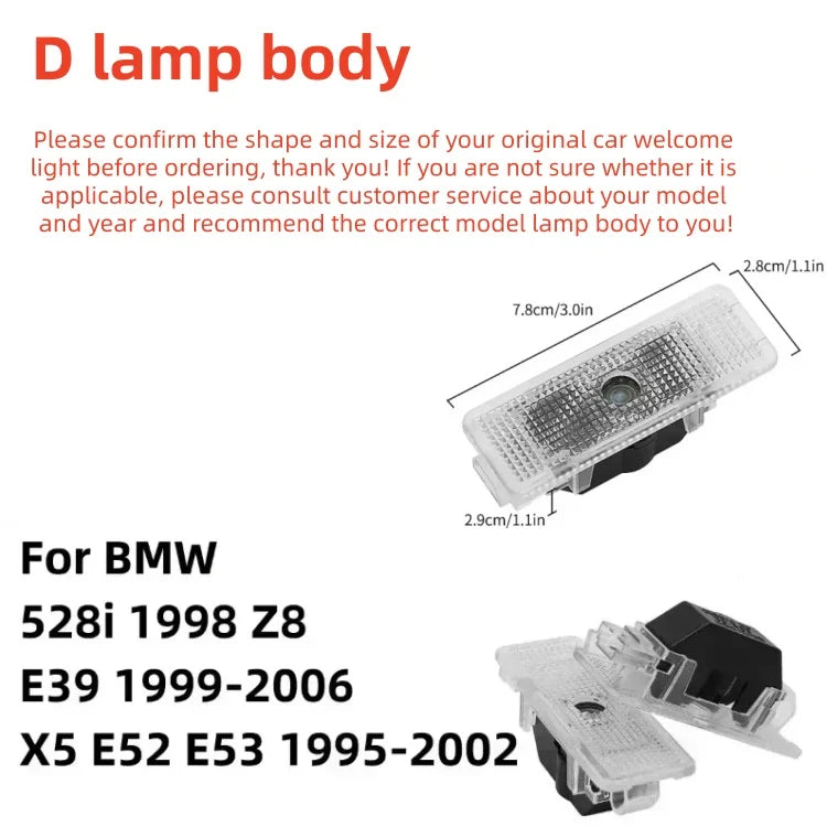 2pcs car door LED high-definition welcome lamp projection lamp is suitable for BMW original standard LOVE M floor lamp.