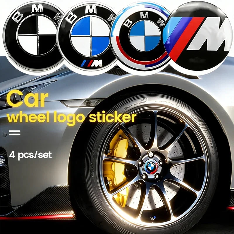 4Pcs 56mm 60mm 65mm Car Wheel Tire Center Emblem Decal For BMW M E90 E60 E46 E39 F10 E87 X3 X4 X1 G30 G20 Cover Hub Caps Sticker