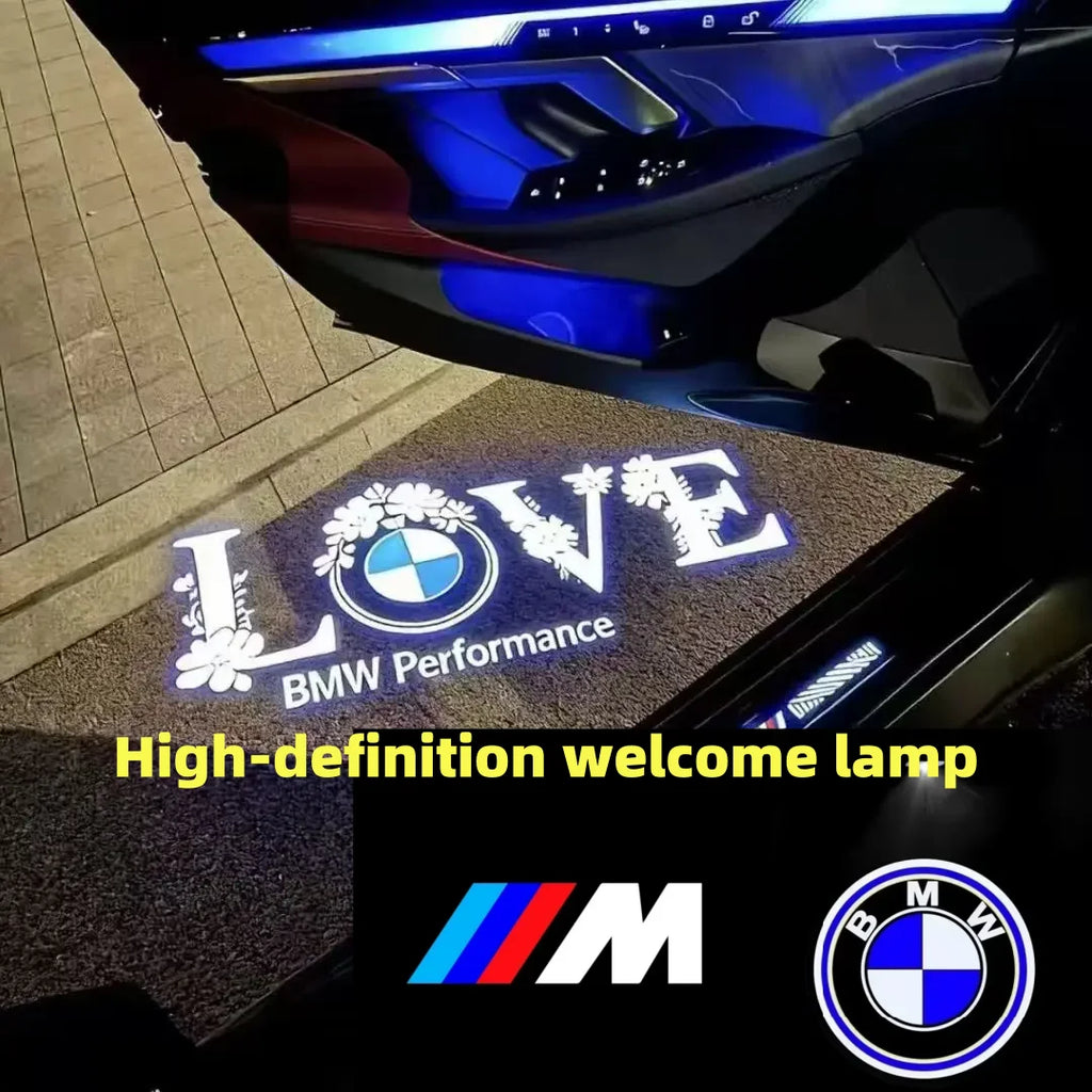2pcs car door LED high-definition welcome lamp projection lamp is suitable for BMW original standard LOVE M floor lamp.