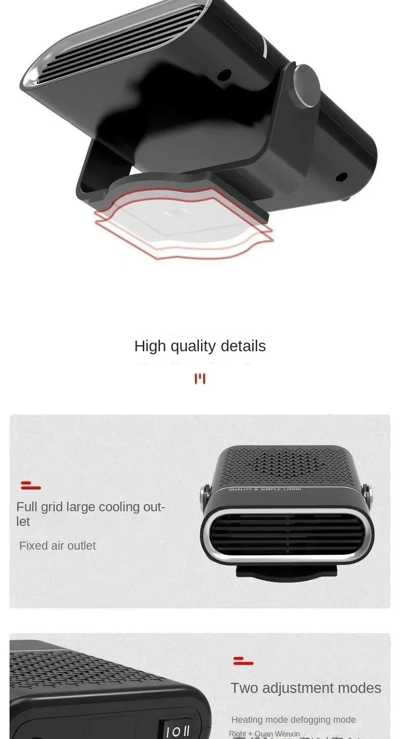 Car Heater Fan 150W 12V/24V Car Heater Electric Cooling Heating Auto Windshield Defroster Defogging Demister Car Anti-Fog Heater