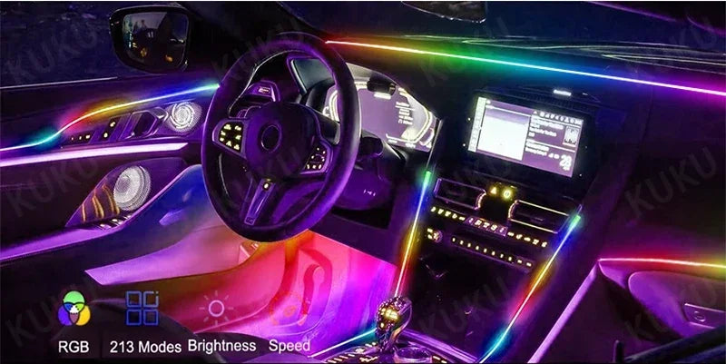 Premium Car Interior Ambient Light Kit – 64 Color App Control