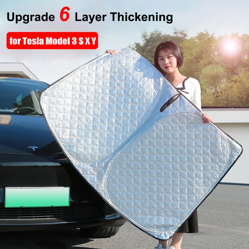 For Tesla Model 3 Y S X YL Juniper 2025-2020 2026 Thicken Front Windshield Sunshade Sun Shade Anti-UV Sun Shading Screen Cover
