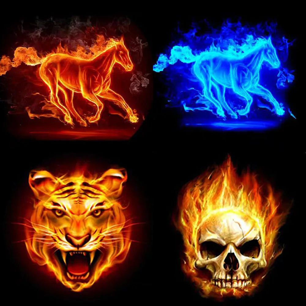 2PCS LED automotive universal retrofit welcome light induction turn on angel wing Lima tiger skull projector ground lighting