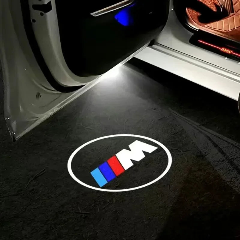 2PCS car door LED welcome light is suitable for BMW M1X1 X2 X3 X4 X5 X6 X7 car lamp wireless light induction lamp accessories.