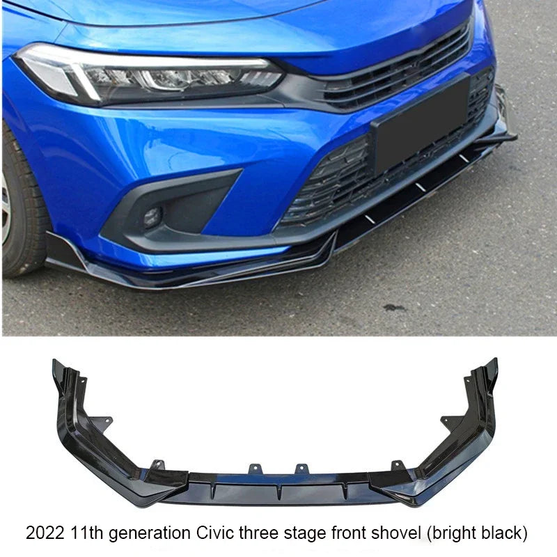 Car Modification Accessories 3pcs Front Shovel Diffuser Splitter Body Kit Spoiler Fit For 22 11th Generation Civic