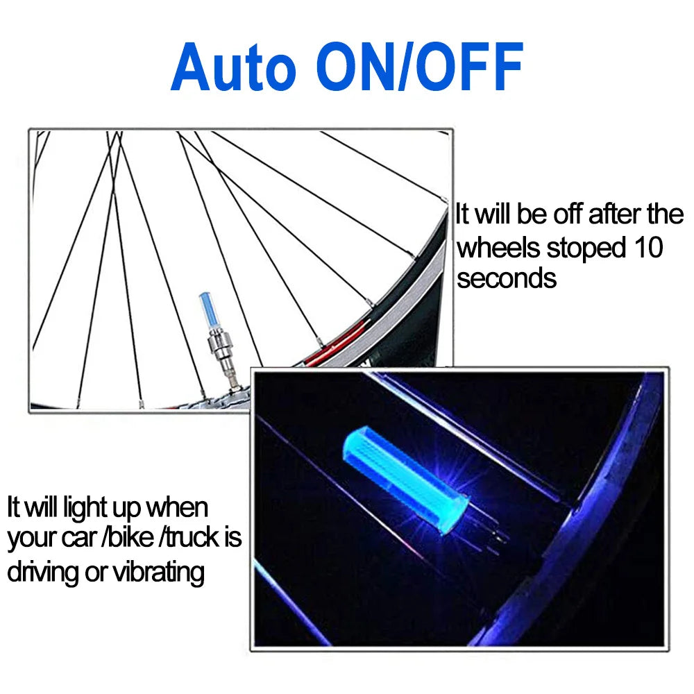LED Bicycle Valve Light, Neon Bicycle Spoke Light, Bicycle Tire Valve Light, Night Riding Warning Light Bicycle Accessories